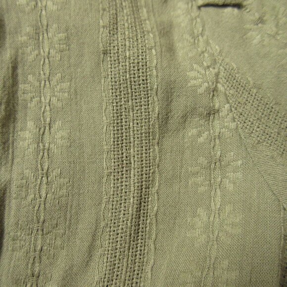 NWT Anthropologie Somerset Maxi in Moss Green Embroidered Tiered Cotton Dress L - Picture 7 of 7